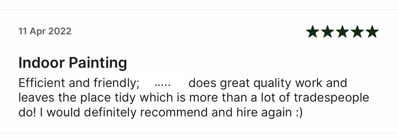 5-stele recenzie Taskrabbit: Eficient, prietenos, ordonat; muncă de calitate excelentă.