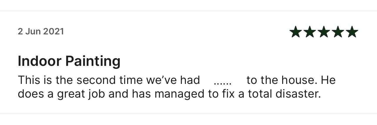 5-stele recenzie Taskrabbit: Angajat a doua oară de un client. A reușit să repare un dezastru total.