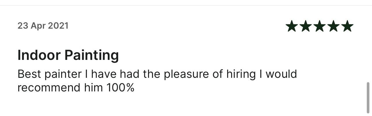 5-stele recenzie Taskrabbit: Cel mai bun zugrav pe care am avut plăcerea să-l angajez. Îl recomand 100%.