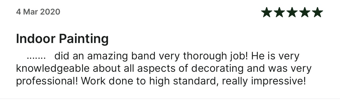 5-star Taskrabbit review: Did an amazing band very thorough job! He is very
      knowledgeable about all aspects of decorating and was very professional!